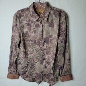 Robert Graham Button Down, Floral, Striped Shirt